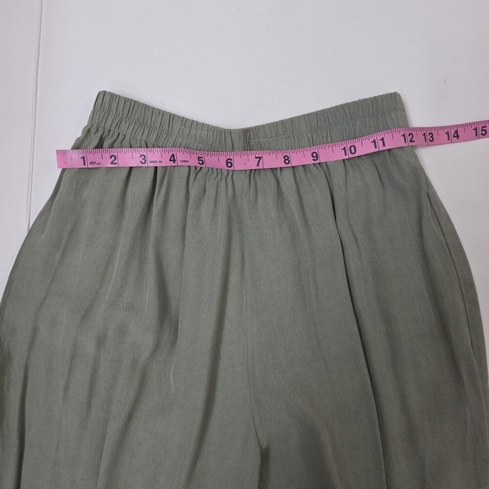 R&M Richards 2 Piece Pant Set Sage Green Button Front Top Casual Chic 8P Soft - Picture 9 of 10